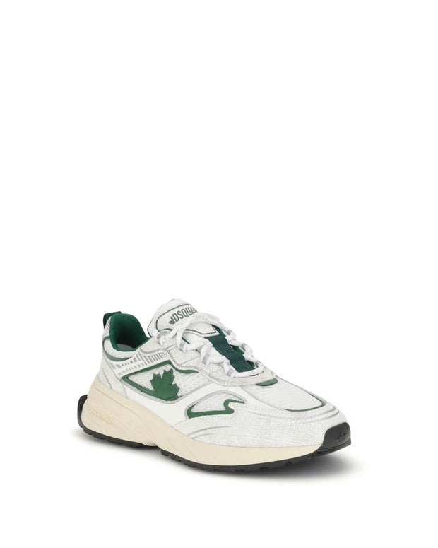 White Calf Leather Bos Taurus Athletic Sneakers
