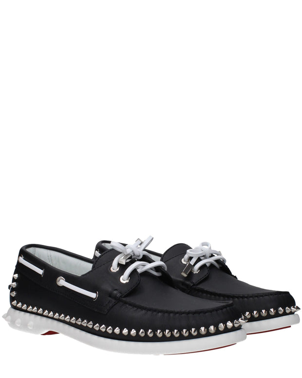 Black Leather Slip-On Loafers