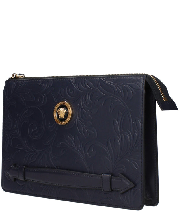 Blue Leather Clutch Bags