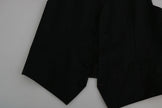 Black Wool Men Formal Waistcoat Vest