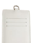 White Calf Leather Lanyard Logo Card Holder Men Wallet