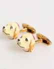 Brass Gold Tone Dog Puppy Men's Accessories Cufflink