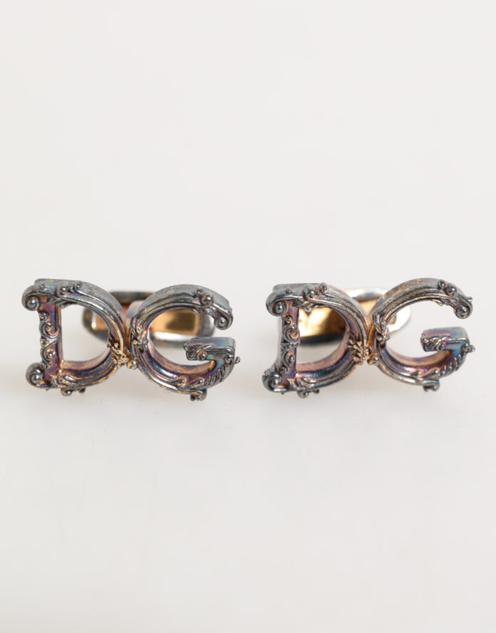 Gold Tone 925 Sterling Silver DG Logo Accessory Cufflink