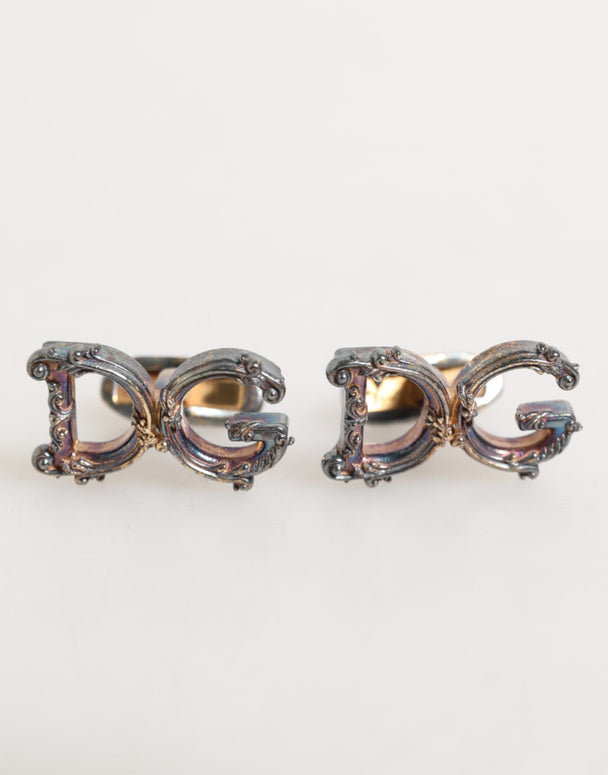 Gold Tone 925 Sterling Silver DG Logo Accessory Cufflink