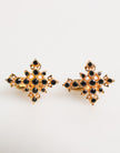 Gold Tone Brass Cross Crystal Men Accessory Cufflink