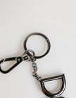 Silver Brass DG Logo Metal Keychain Holder Men Keyring