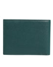 Green Leather DG Logo Engrave Bifold Card Holder Wallet