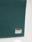 Green Leather DG Logo Plaque Bifold Card Holder Wallet
