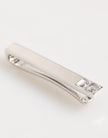 Silver Tone Brass Logo Branded Men Accessory Tie Clip Bar