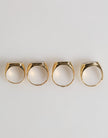 Gold Tone Brass JAZZ Letter Set 4 Pieces Adjustable Ring