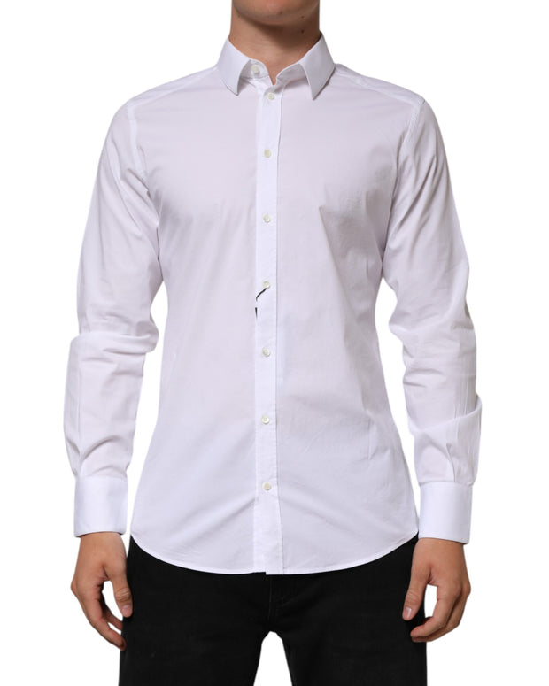 White Cotton GOLD Long Sleeves Formal Men Shirt