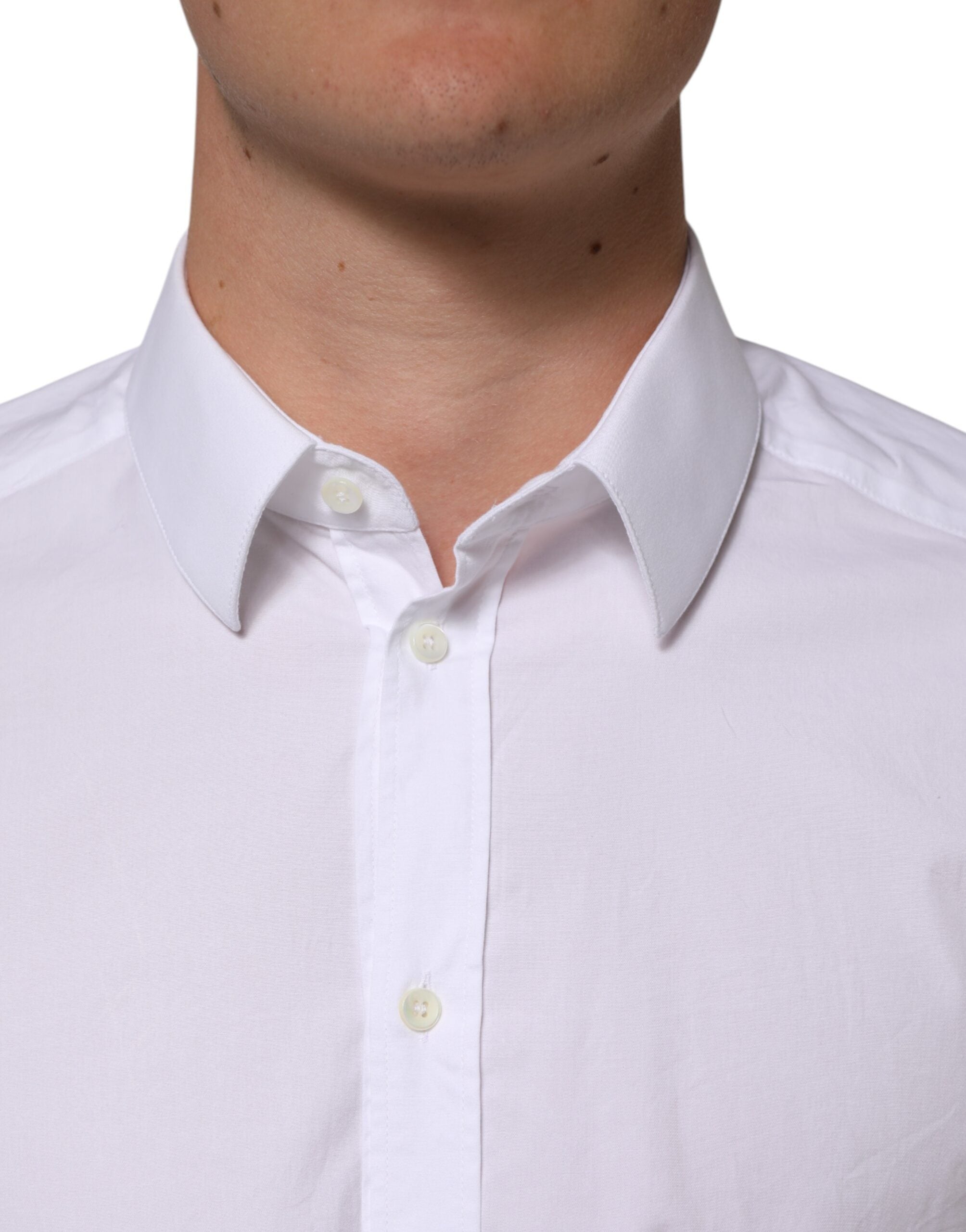 White Cotton GOLD Long Sleeves Formal Men Shirt