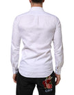 White Cotton MARTINI Paisley Jacquard Shirt