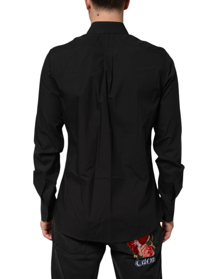 Black MARTINI Slim Fit Dress Formal Men Shirt