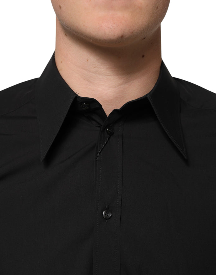 Black MARTINI Slim Fit Dress Formal Men Shirt