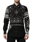 Black Bandana Print Logo MARTINI Dress Shirt
