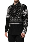 Black Bandana Print Logo MARTINI Dress Shirt