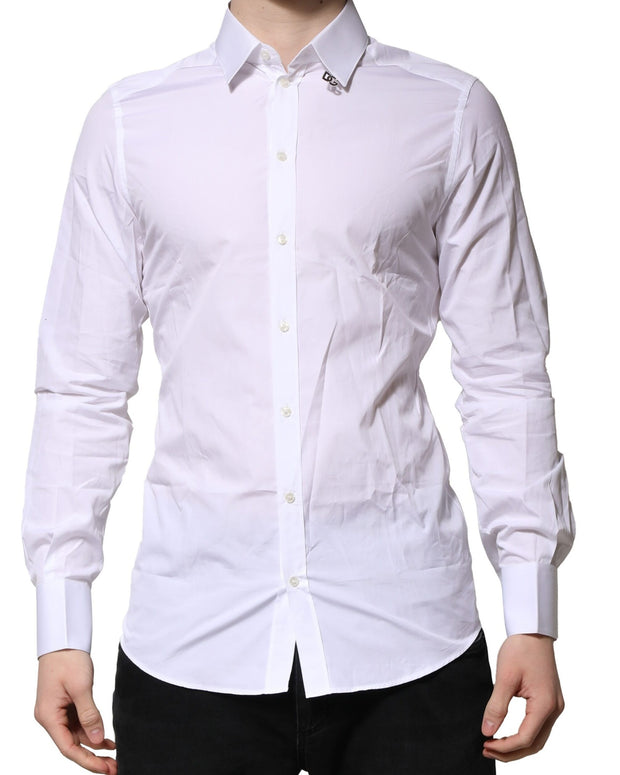 White Cotton GOLD Long Sleeves Formal Shirt