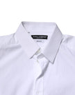 White Cotton GOLD Long Sleeves Dress Shirt