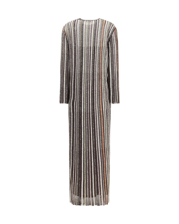 Striped long Dress with sequins