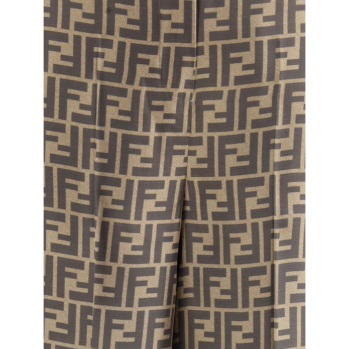 Monogram pattern silk Pants