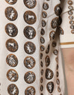 Silk Ivory Coin Print Logo Men Polo T-shirt