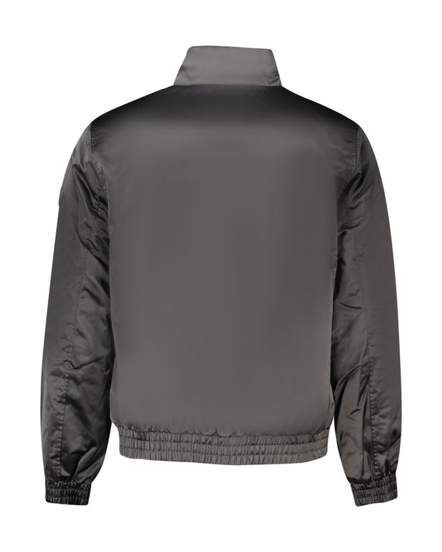 Black Polyester Men Jacket