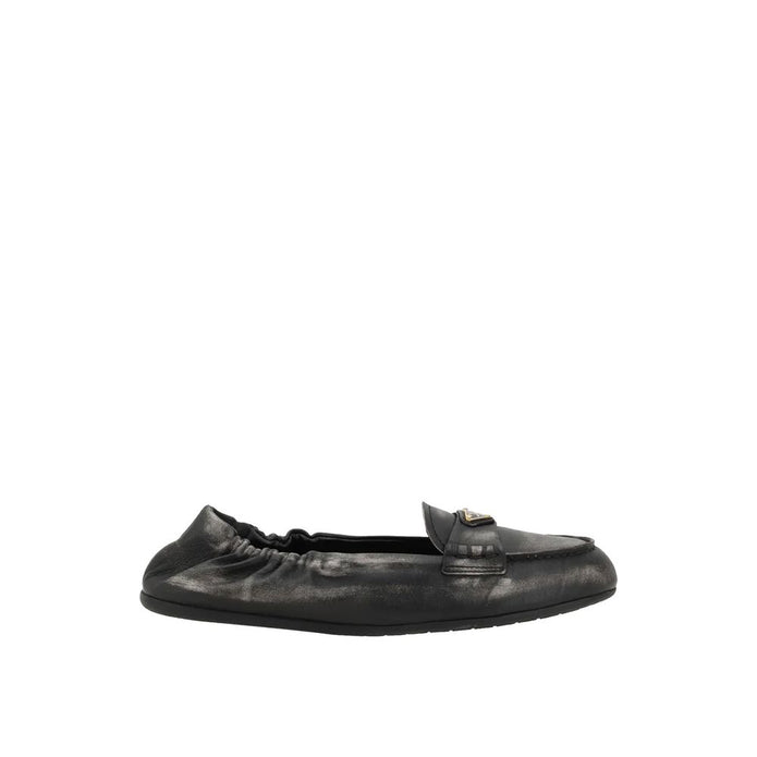 Vintage-effect Leather Loafers