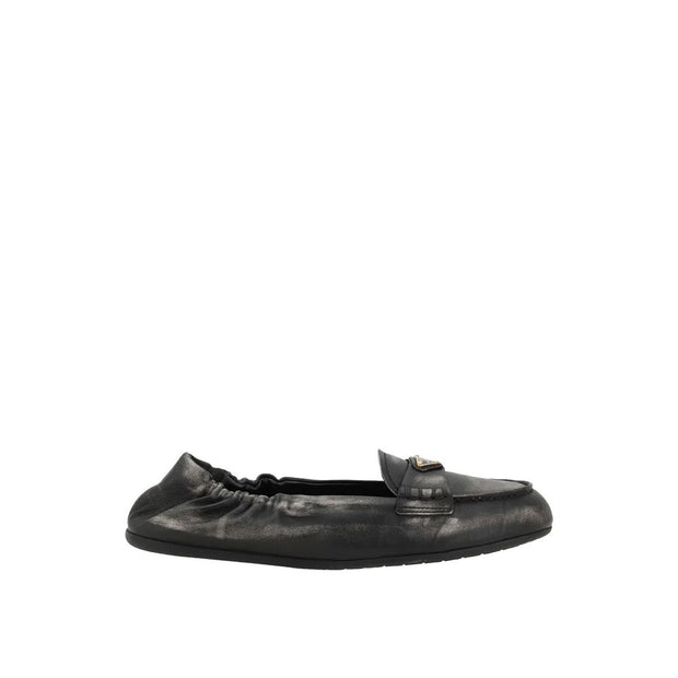 Vintage-effect Leather Loafers