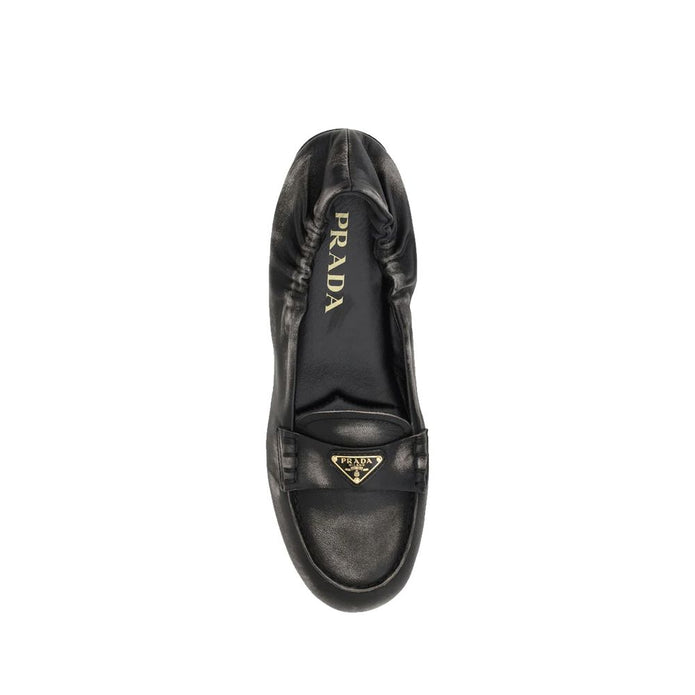 Vintage-effect Leather Loafers
