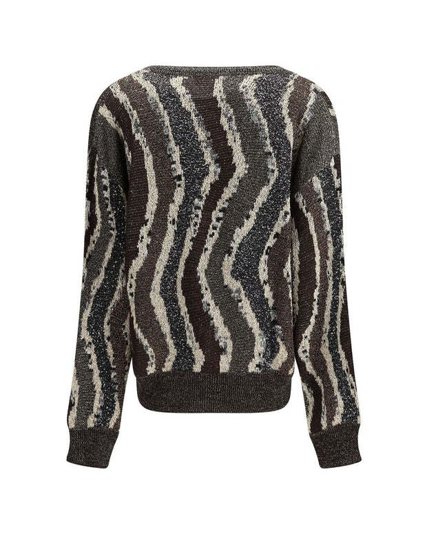 Wave pattern boxy Cardigan