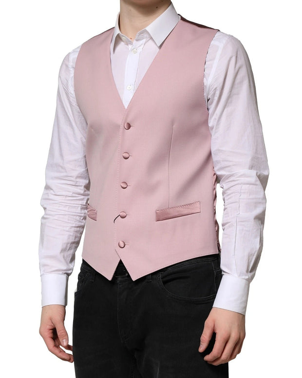 Pink Wool Dress Formal Men Waistcoat Vest
