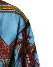Multicolor Cotton Linen Temple Print T-shirt