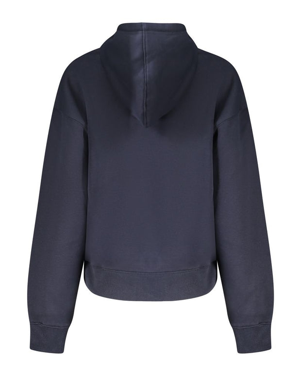 Blue Cotton Women Hoodie