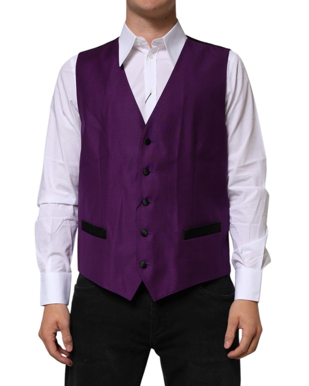 Purple Wool Dress Formal Waistcoat Vest