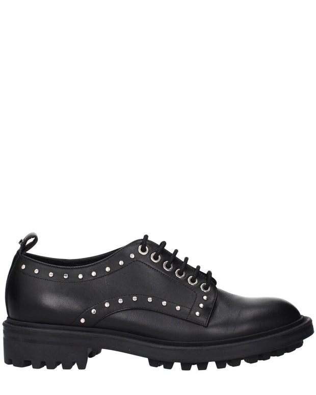 Black Leather Oxfords And Derbies