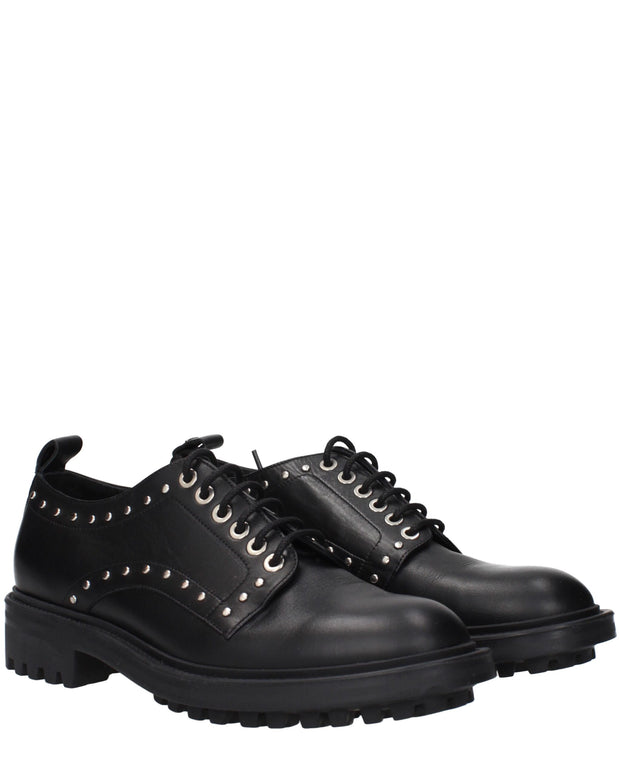 Black Leather Oxfords And Derbies