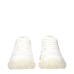 White Fabric Chunky Sneakers