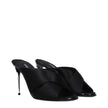Black Satin Stiletto Heel Sandals