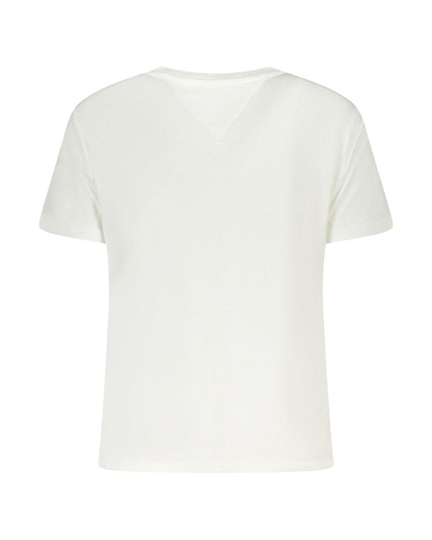 White Cotton Women T-Shirt