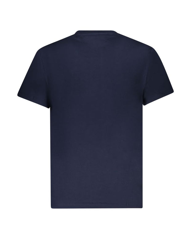 Blue Cotton Men T-Shirt
