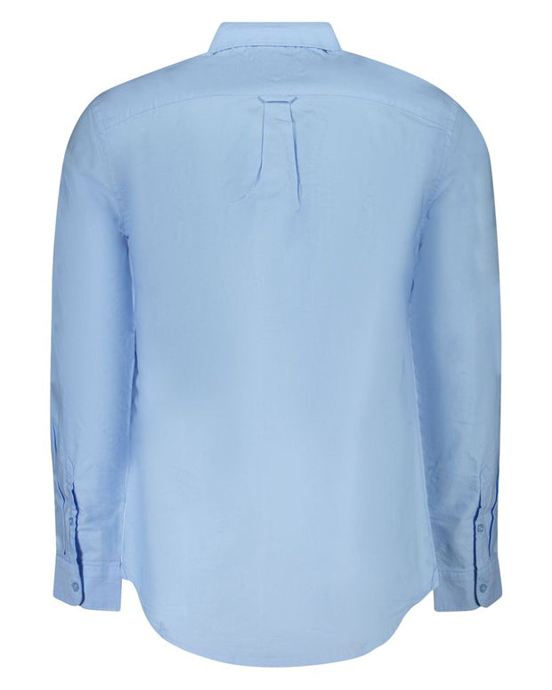 Blue Cotton Men Shirt
