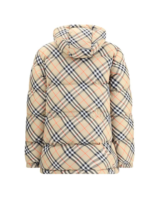 Hooded Check Down Jacket