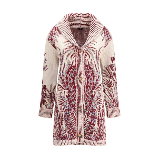 Wool and cotton maxi Cardigan