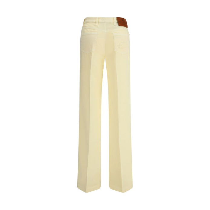 Yellow Cotton Straight-Leg Jeans