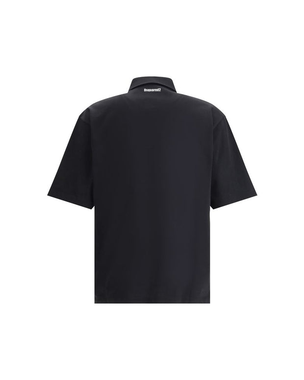 Black Cotton Polo Shirt