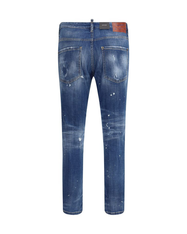 Blue Cotton Slim Fit Jeans