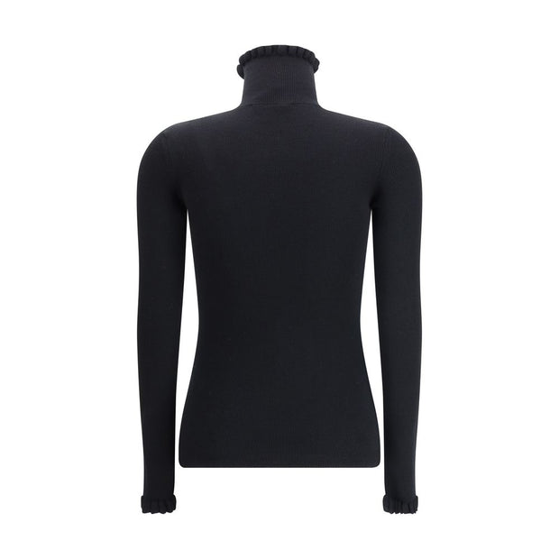 Wool Sweater with ruffled collar