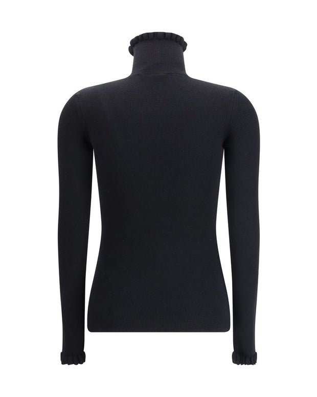 Wool Sweater with ruffled collar