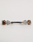 Lapel Pin 925 Sterling Silver Crystals Accessory Brooch
